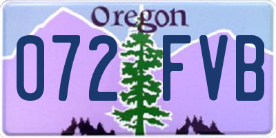 OR license plate 072FVB