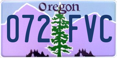 OR license plate 072FVC
