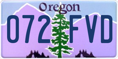 OR license plate 072FVD