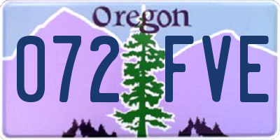 OR license plate 072FVE