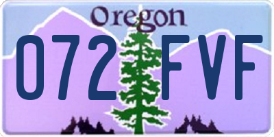 OR license plate 072FVF