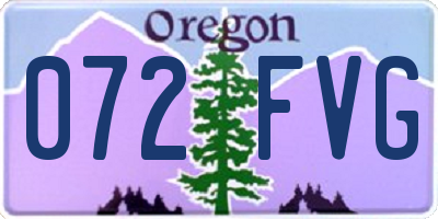 OR license plate 072FVG