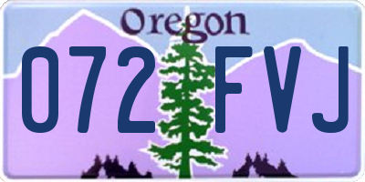 OR license plate 072FVJ