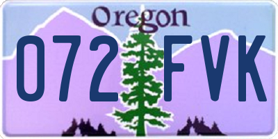 OR license plate 072FVK