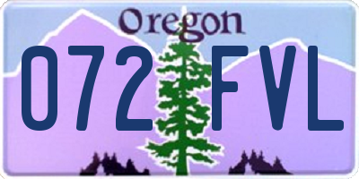 OR license plate 072FVL