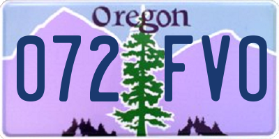 OR license plate 072FVO