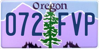 OR license plate 072FVP