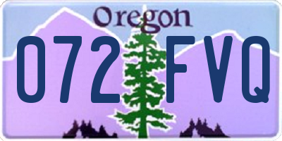 OR license plate 072FVQ