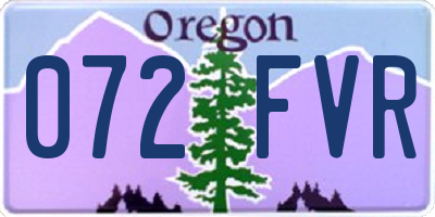OR license plate 072FVR