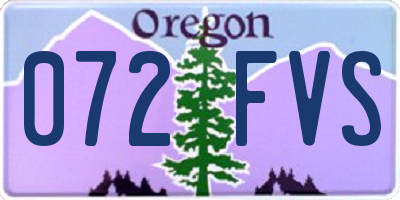 OR license plate 072FVS