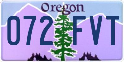 OR license plate 072FVT