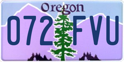 OR license plate 072FVU