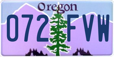 OR license plate 072FVW