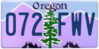OR license plate 072FWV