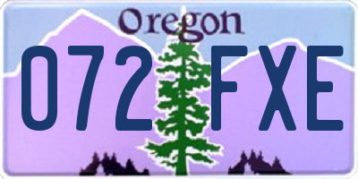 OR license plate 072FXE