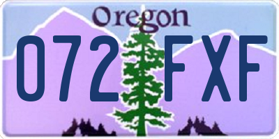 OR license plate 072FXF