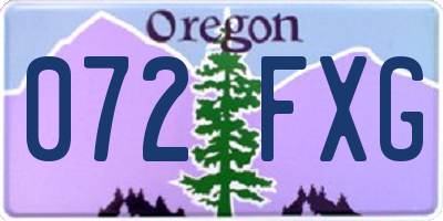 OR license plate 072FXG