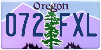 OR license plate 072FXL
