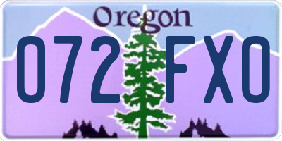 OR license plate 072FXO