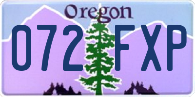 OR license plate 072FXP