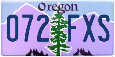 OR license plate 072FXS