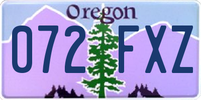 OR license plate 072FXZ