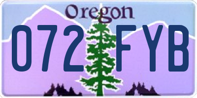 OR license plate 072FYB