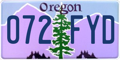 OR license plate 072FYD
