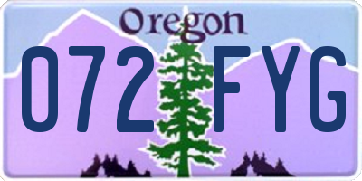 OR license plate 072FYG