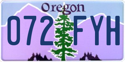 OR license plate 072FYH