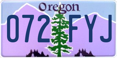 OR license plate 072FYJ