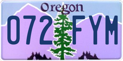 OR license plate 072FYM