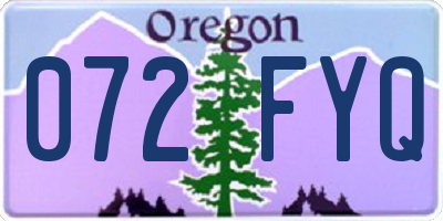 OR license plate 072FYQ