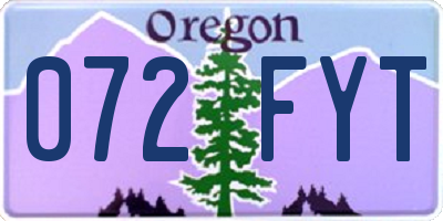 OR license plate 072FYT