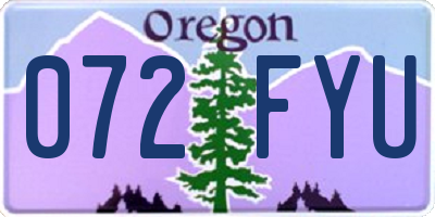 OR license plate 072FYU