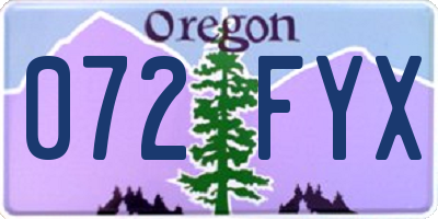 OR license plate 072FYX