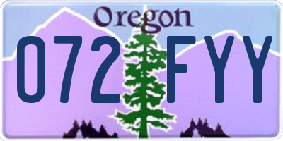 OR license plate 072FYY