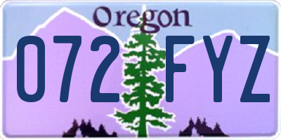 OR license plate 072FYZ