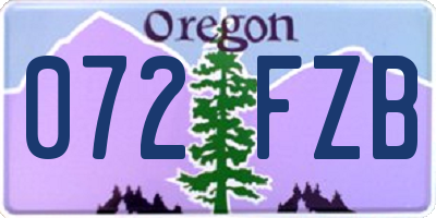 OR license plate 072FZB