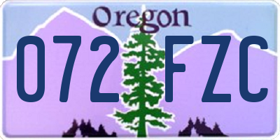 OR license plate 072FZC