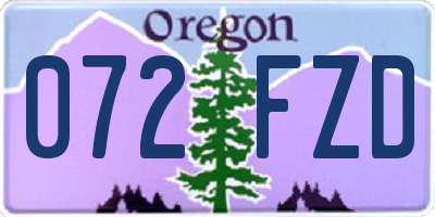 OR license plate 072FZD