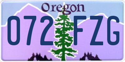 OR license plate 072FZG