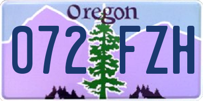 OR license plate 072FZH