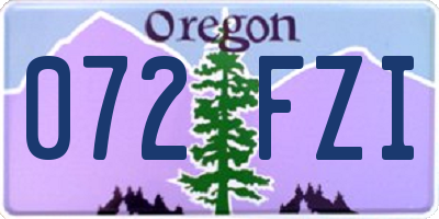 OR license plate 072FZI