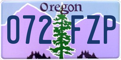 OR license plate 072FZP