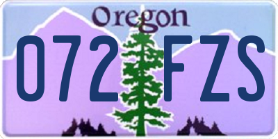 OR license plate 072FZS