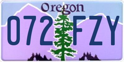 OR license plate 072FZY