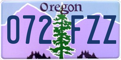 OR license plate 072FZZ