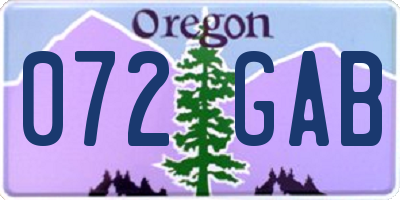 OR license plate 072GAB