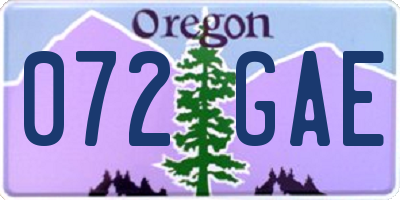 OR license plate 072GAE